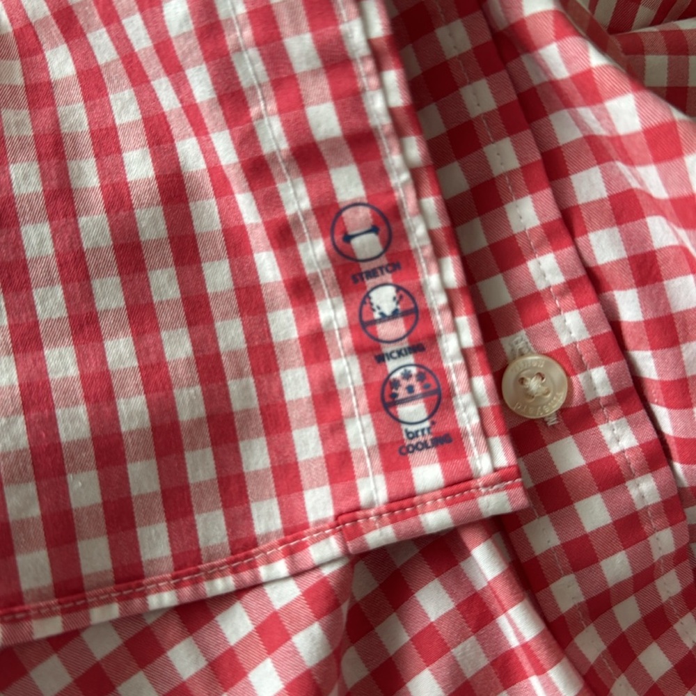Vineyard Vines Shirt XS Class Fit ON the Go Performance Red White Plaid - Picture 5 of 6
